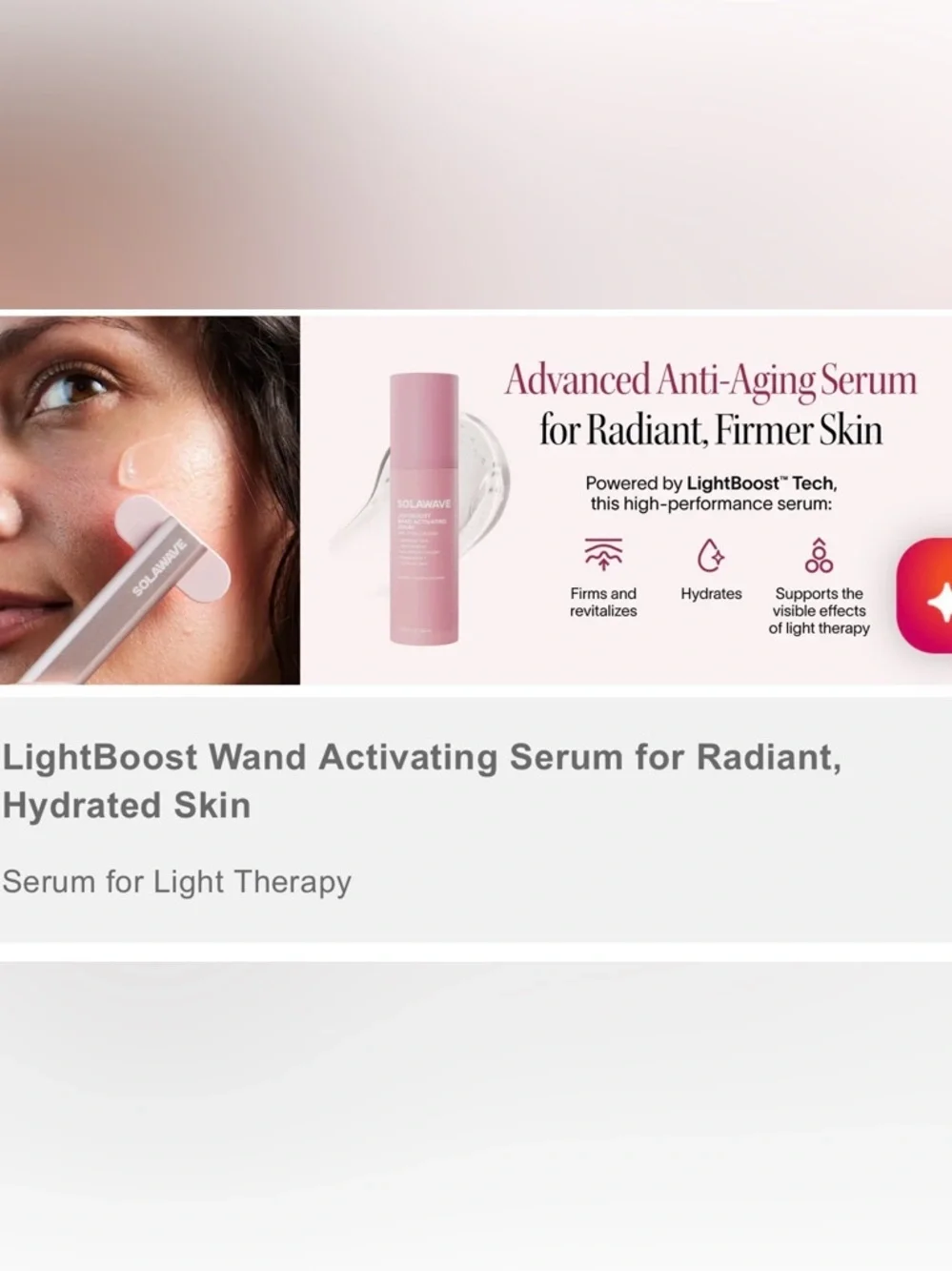 Solawave Lightboost Wand Activating Serum - Pink